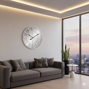 WALL CLOCK SILVER  D:20in